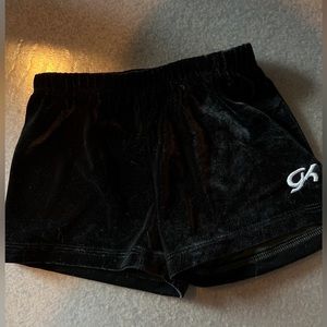 GK black velvet, gymnastic, shorts size adult large